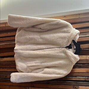 Forever 21 Cream Teddy Jacket Plush Cozy Outerwear